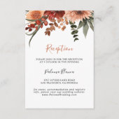 Carte D'accompagnement Boho Botanique Automne Floral Mariage Réception (Devant)