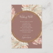 Carte D'accompagnement Boho Botanique Dusty Rose Mariage Wishing well (Devant)