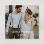 Carte D'accompagnement boho botanique rsvp qr code photo de mariage (Dos)