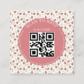 Carte D'accompagnement boho botanique rsvp qr code photo de mariage (Devant)