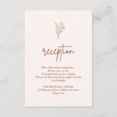 Carte D'accompagnement Boho Botaniques Terracotta Réception De Mariage (Devant)