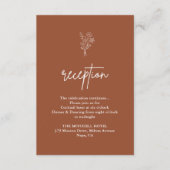 Carte D'accompagnement Boho Botaniques Terracotta Réception De Mariage (Devant)
