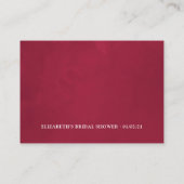 Carte D'accompagnement Boho Bourgogne Floral Vin Dégustation Fête des mar (Dos)