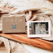 Carte D'accompagnement Boho Brown mariage Taupe RSVP QR Code