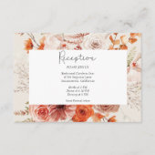 Carte D'accompagnement Boho Brûlé Orange Arc Floral Monogramme Beige (Devant)