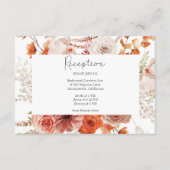 Carte D'accompagnement Boho Brûlé Orange Arc Floral Monogramme Blanc (Devant)