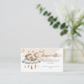 Carte D'accompagnement Boho brun ivoire peluche ours nuage 9 tombole de c (Debout devant)