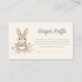 Carte D'accompagnement Boho Bunny Watercolor Diaper Raffle (Devant)
