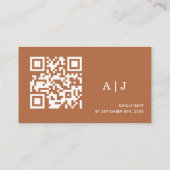 Carte D'accompagnement Boho Burnt Orange Site Mariage Qr Code (Dos)