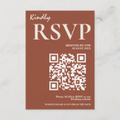 Carte D'accompagnement Boho Burnt Orange Terracotta Mariage rustique RSVP (Devant)