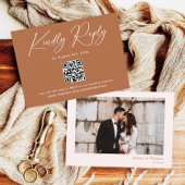 Carte D'accompagnement Boho Burnt Orange Wedding RSVP QR Code