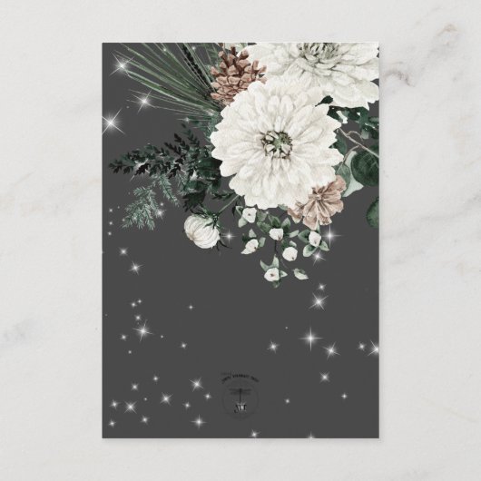 Carte D'accompagnement Boho Charcoal Pine Winter Sparkaccueil (Dos)