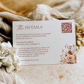 Carte D'accompagnement Boho Chic Automne Détails du Mariage