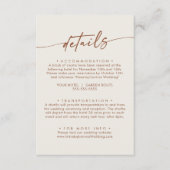 Carte D'accompagnement Boho Chic Bohemian Cream Détails du Mariage (Devant)