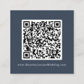 Carte D'accompagnement Boho Chic Dark Navy Blue Mariage QR Code Détails (Dos)