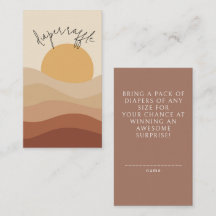 Boho Chic Desert Earthy Baby Shower Diaper Raffle