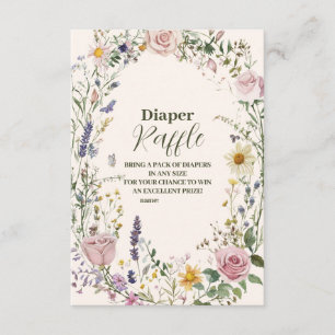 Carte D'accompagnement Boho Chic Fleur sauvage Diapper Raffle