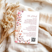 Carte D'accompagnement Boho Chic Fleur sauvage QR Code Détails du Mariage