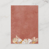 Carte D'accompagnement Boho Chic Floral Aquarelle Dehors Raffle Douche (Dos)