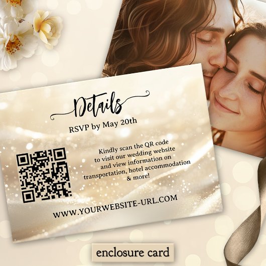 Carte D'accompagnement Boho Chic Gold Sparkling Élégant Mariage