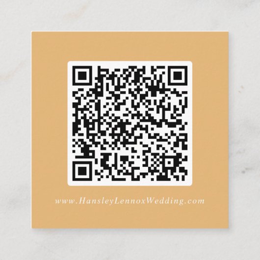 Carte D'accompagnement Boho Chic Jaune Marigold Mariage QR Code Détails (Dos)