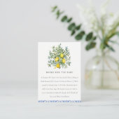Carte D'accompagnement Boho Chic Lemon Tree Livres Pour Le Baby shower (Debout devant)