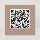 Carte D'accompagnement Boho Chic Neutral Taupe Mariage QR Code Détails (Dos)