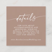 Carte D'accompagnement Boho Chic Neutral Taupe Mariage QR Code Détails (Devant)