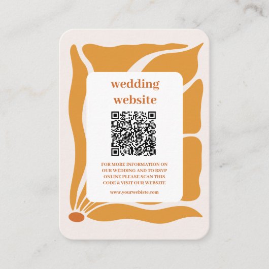 Carte D'accompagnement Boho Chic Retro Floral Mariage Code Qr (Devant)