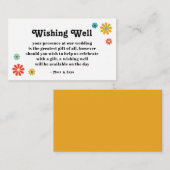 Carte D'accompagnement Boho Chic Retro Mariage Floral Wishing well (Devant / Derrière)