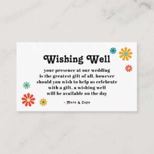 Carte D'accompagnement Boho Chic Retro Mariage Floral Wishing well