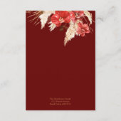 Carte D'accompagnement Boho chic rouge orchidée chute personnalisée Détai (Dos)