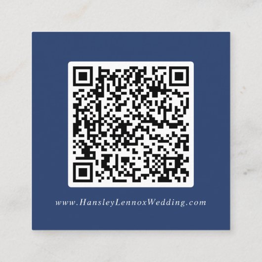 Carte D'accompagnement Boho Chic Royal Blue Mariage QR Code Détails (Dos)