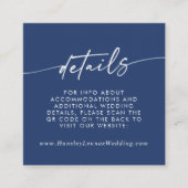 Carte D'accompagnement Boho Chic Royal Blue Mariage QR Code Détails (Devant)