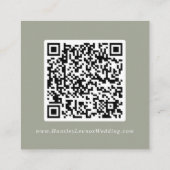 Carte D'accompagnement Boho Chic Sage Green Mariage QR Code Détails (Dos)