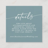 Carte D'accompagnement Boho Chic Seafoam Mariage Turquoise QR Code Détail (Devant)