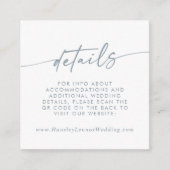 Carte D'accompagnement Boho Chic Slate Blue Mariage QR Code Détails (Devant)