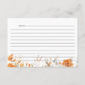 Carte D'accompagnement Boho Chic Terracotta Fête des mariées Florale Rece (Dos)