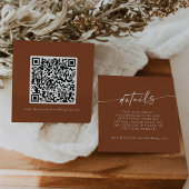 Carte D'accompagnement Boho Chic Terracotta Mariage QR Code Détails