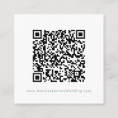 Carte D'accompagnement Boho Chic Turquoise et blanc Mariage QR Code RSVP (Dos)