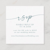 Carte D'accompagnement Boho Chic Turquoise et blanc Mariage QR Code RSVP (Devant)