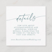 Carte D'accompagnement Boho Chic Turquoise et blanc Mariage QR Détails du (Devant)