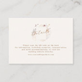 Carte D'accompagnement Boho Chic Wildflower Minimalist QR code Wedding (Devant)
