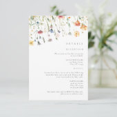 Carte D'accompagnement Boho Chic Wildflower Wedding Details (Debout devant)