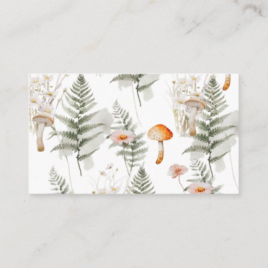 Carte D'accompagnement Boho chute petit champignon billet de tombole de t (Dos)