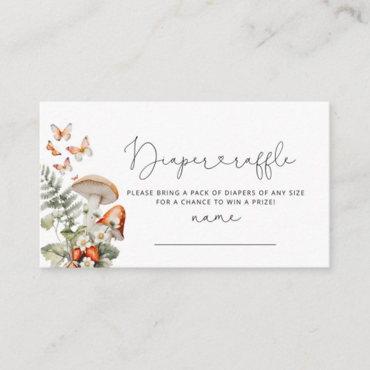 Carte D'accompagnement Boho chute petit champignon billet de tombole de t (Devant)