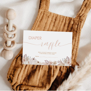 Carte D'accompagnement Boho Citrouille Baby shower Déchets Raffle Billets