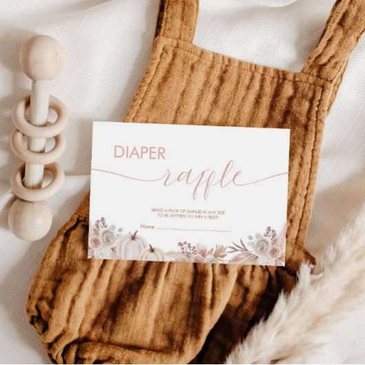 Carte D'accompagnement Boho Citrouille Baby shower Déchets Raffle Billets