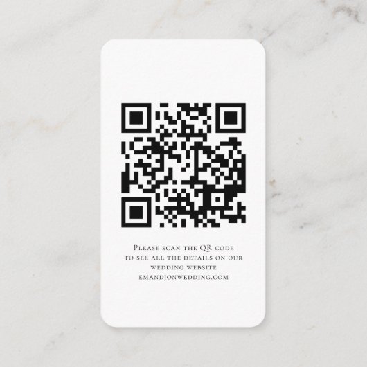 Carte D'accompagnement Boho Citrouille Script QR Code Détails du Mariage (Dos)