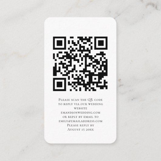 Carte D'accompagnement Boho Citrouille Script QR Code Mariage RSVP (Dos)